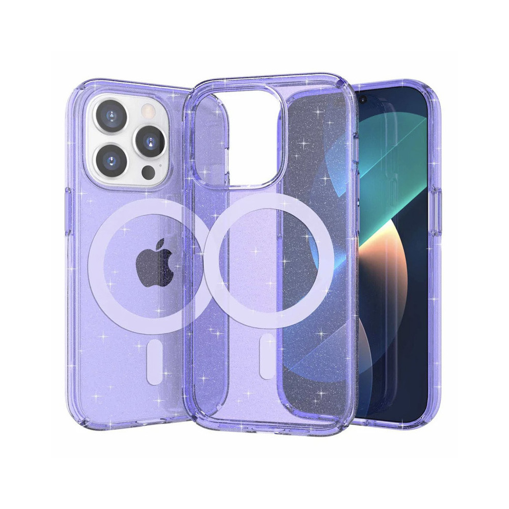 Capa iPhone 14 Pro MagSafe Brilhantes Lilás