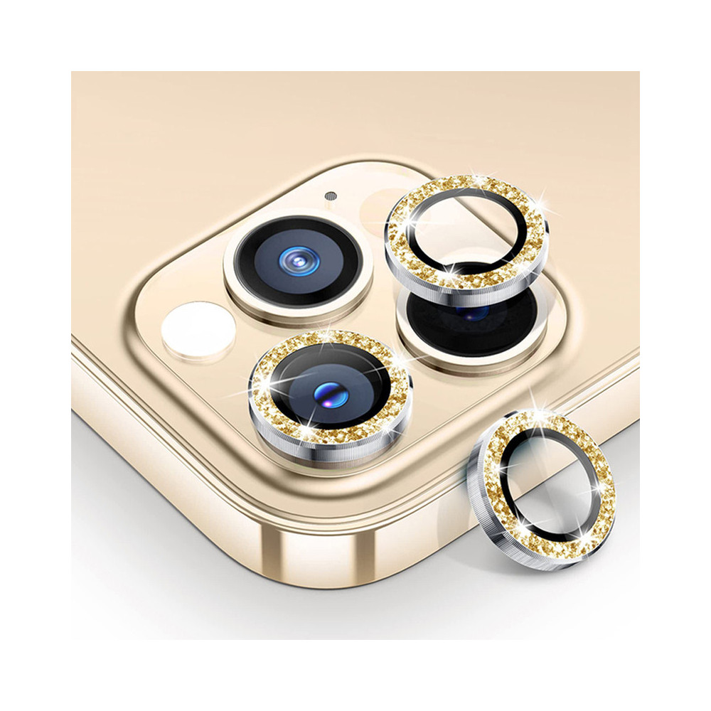 Protetor Câmara iPhone 15 Pro Brilhantes Dourado