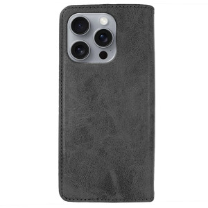 Capa iPhone 16 Pro Max Flip Efeito Pele Preto