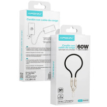 Cordão Cabo 2x USB-C 60W 30cm