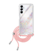 Capa Samsung A16 Brilhantes Cordão Rosa