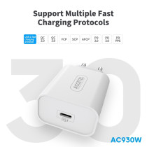 AC930W Carregador de Parede Carregamento Rápido USB-C PD 30W