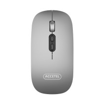 PCM218G Rato Recarregável Sem Fio Bluetooth 5.2 RGB 2.4GHZ 800/1200/1600 DPI - Cinza