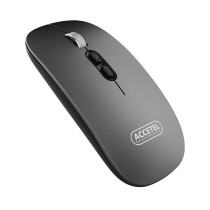 PCM218G Rato Recarregável Sem Fio Bluetooth 5.2 RGB 2.4GHZ 800/1200/1600 DPI - Cinza