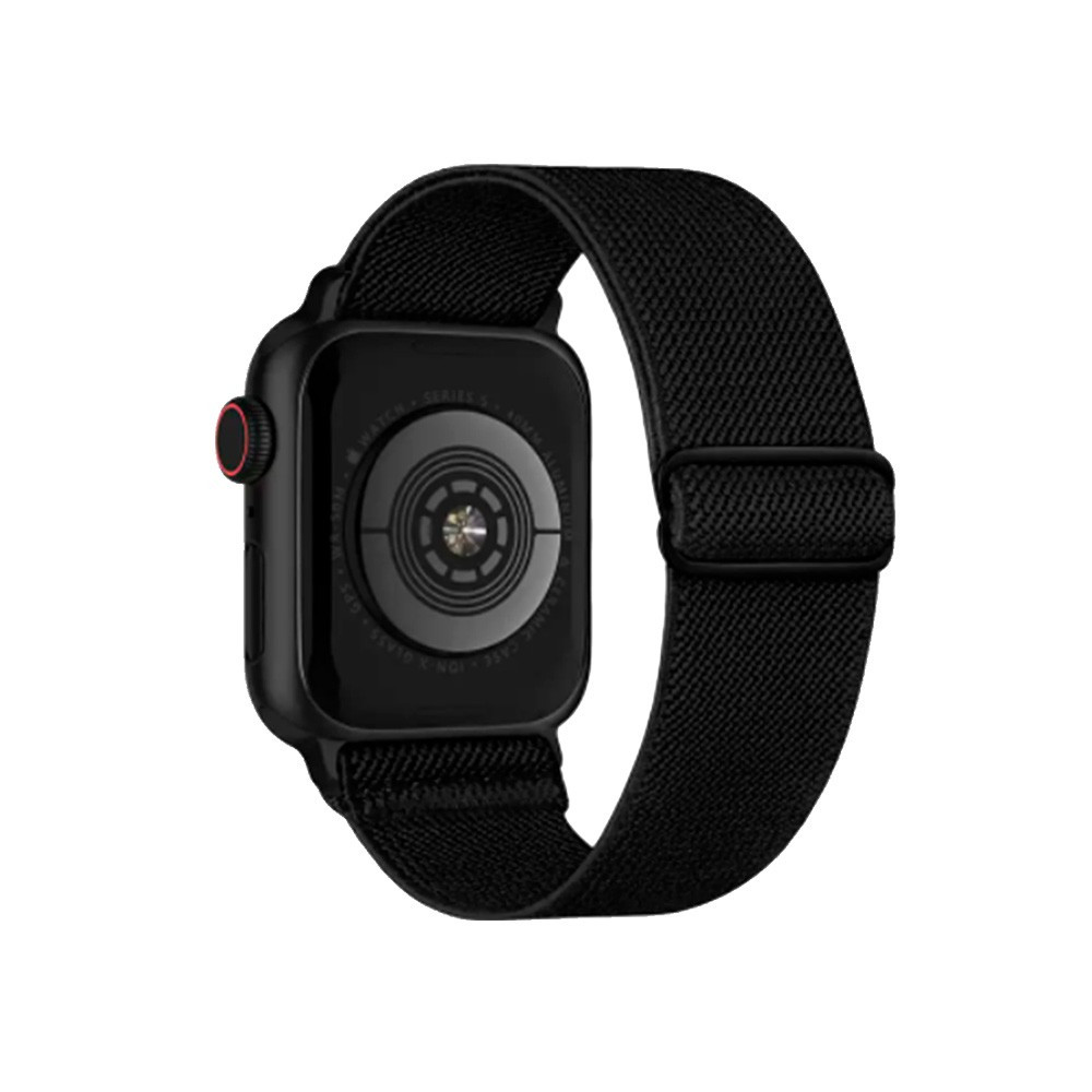 Correias Elásticas de Nylon de Tecido Macio para Apple Watch 38/40/41mm Preto