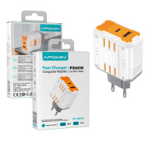 Carregador vermelho Tipo-C +USB QC 3.0 65W APOKIN 59033