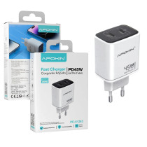 Carregador vermelho duplo Tipo-C 45W APOKIN 81263 Branco