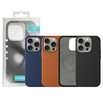 Capa Couro para iPhone 15 Pro Max - Laranja