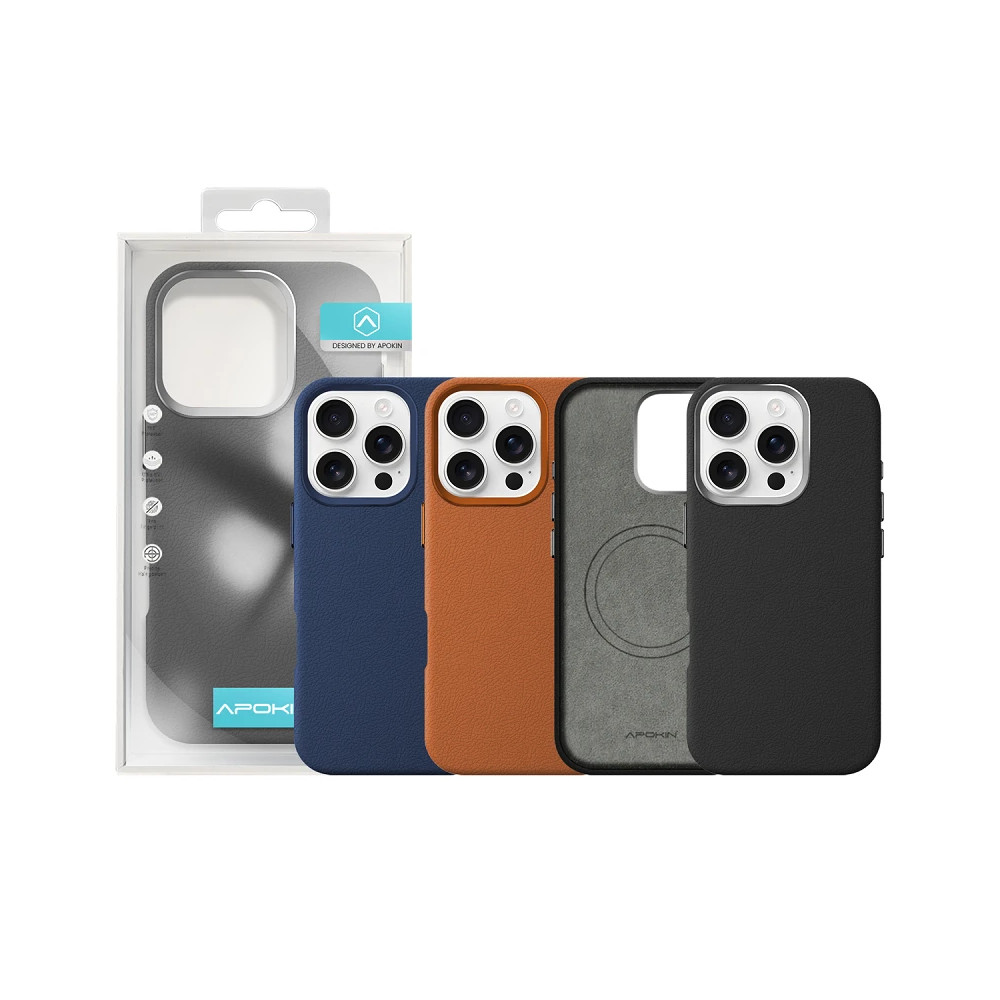 Capa Couro para iPhone 16 Pro Max - Preto