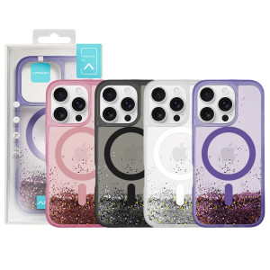 Capa Purpurina Magsafe de cores iPhone 16 Pro - Prateado