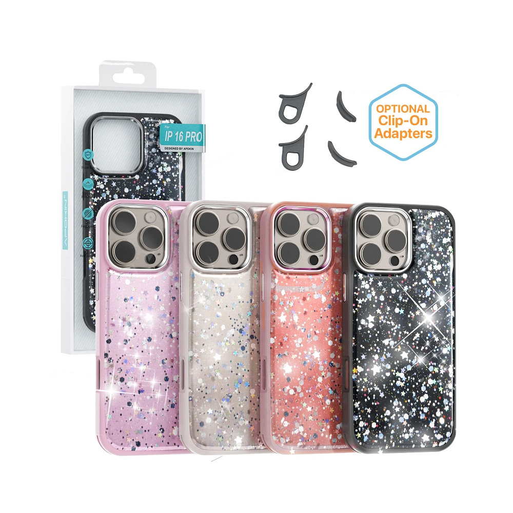 Capa Bling-Bling para iPhone 16 Pro - Lilás