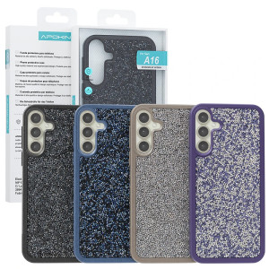 Capa Silicone com cristais de diamante Samsung Galaxy A16 - Cinzento