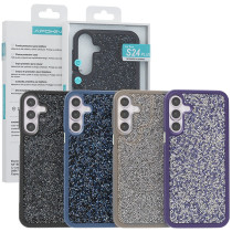 Capa Silicone com cristais de diamante Samsung Galaxy S24 Plus / S25 Plus - Roxo