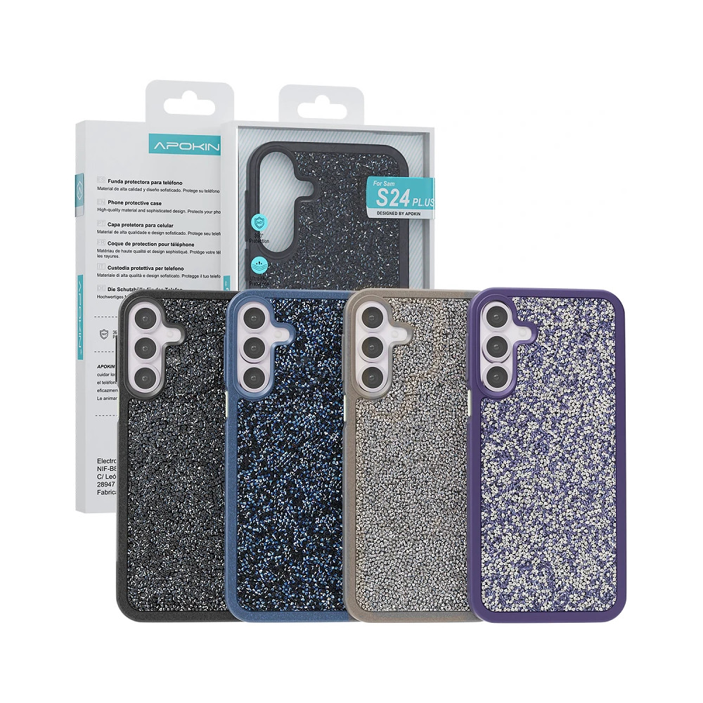 Capa Silicone com cristais de diamante Samsung Galaxy S24 Plus / S25 Plus