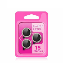 Protetor Lentes Diamante Samsung A15/A34/A54 Preto