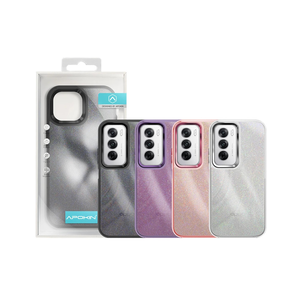 Capa Purpurina Apokin Oppo A78 5G 4-Colors - Preto