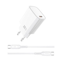 WIWU Wi-G007 Cabo de cabo Tipo-C Carregador rápido 20W com USB-C