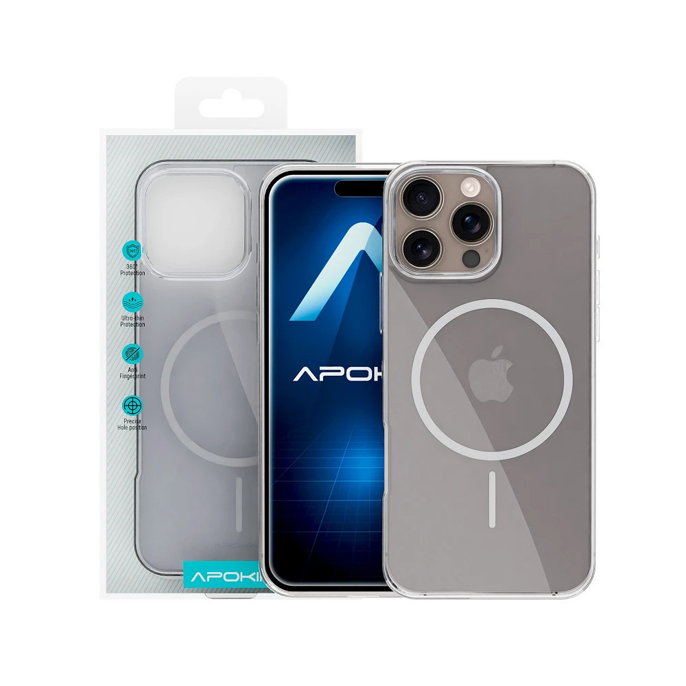 Capa Apokin transparente MagSafe Slim para iPhone 16 Pro Max