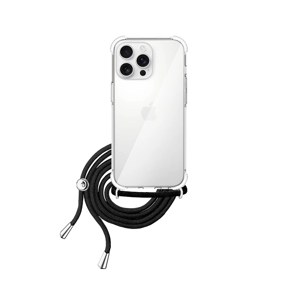 Capa Gel transparente Anti-ouro com Cordon - iPhone 16 Pro Max