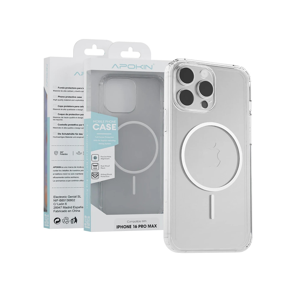 Capa Apokin transparente MagSafe Basic para iPhone 15 Pro Max