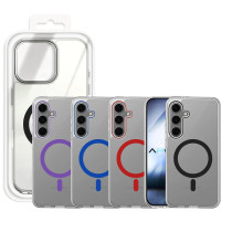 Capa com Magsafe de Vidro para Samsung S24 em - Laranja