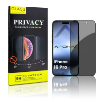Vidro temperado de privacidade iPhone 16 Pro Max/17 Pro Max Protetor de Ecrã 5D Curvo