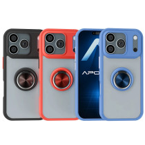 Capa de Gel para iPhone 17 Pro Max com suporte magnético Smoked - Azul