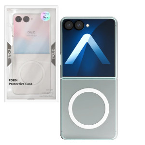 Capa em Pele Transparente com Magsafe Dobrável para Samsung Z Flip 7