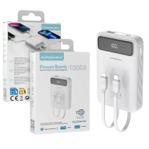 Power Bank 2 em 1 Tipo-C e Lightning 10.000mha P66-L Branco