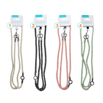 Cordão de Pérolas Adaptador Duplo Versão para Pendurar telemóvel - Lilás