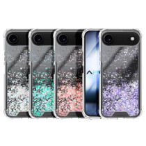 Capa Gel transparente com purpurina para iPhone 17 Air - Rosa