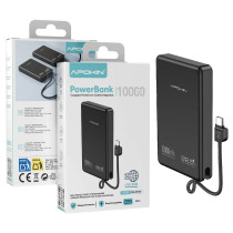 Power Bank com Cabos Integrados 10000mAh Preto 65164