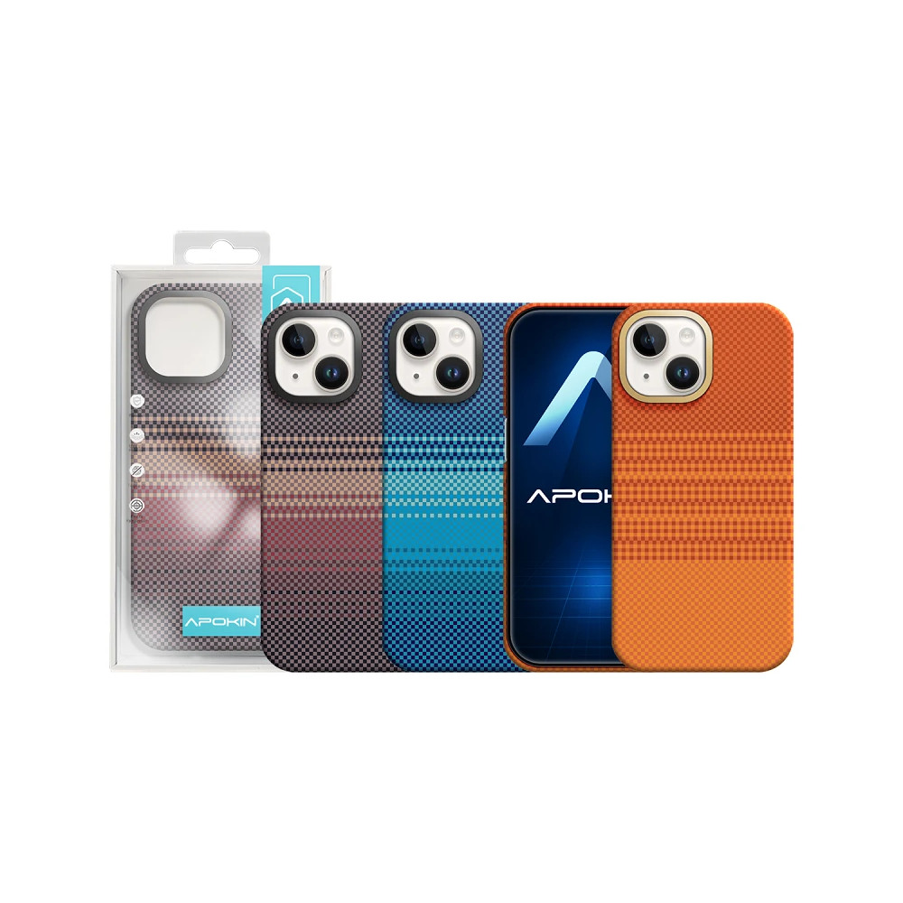 Capa de Fibra de Kevlar com Magsafe para iPhone 15 Pro Max - Azul