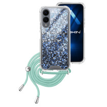 Capa Gel transparente com Cordão Samsung Galaxy S25 Edge - Azul