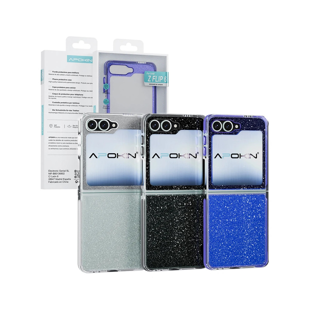 Capa Purpurina Apokin Samsung Z Flip 7 - Roxo
