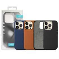 Capa em pele para iPhone 14 Pro Max - Laranja