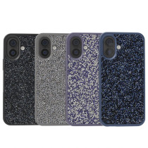 Capa de Silicone com Cristais de Diamante iPhone 17 - Azul