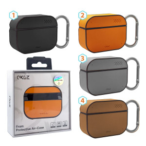 Capa em pele para Airpods Pro com mosquetão - Lilás