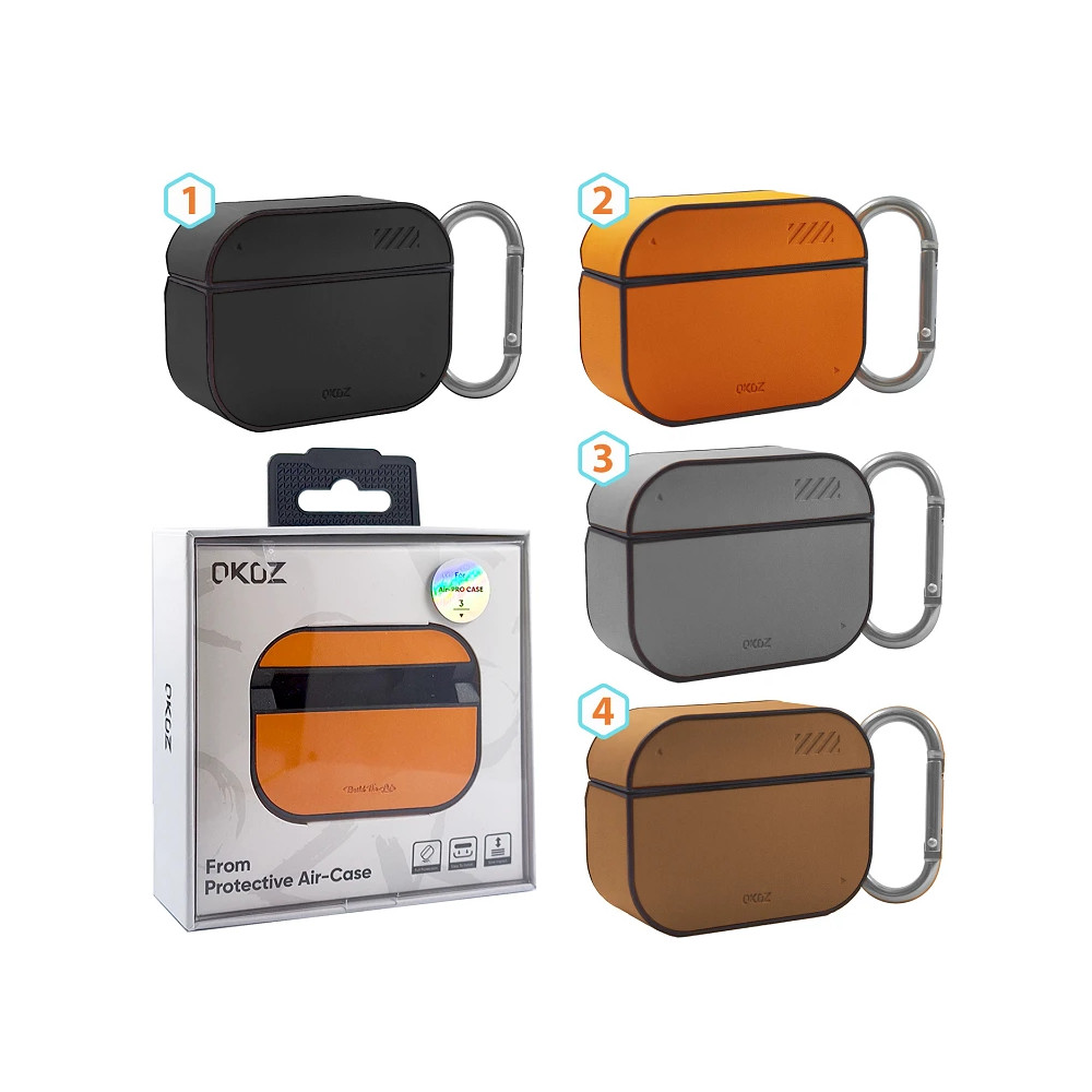 Capa em pele para Airpods Pro com mosquetão - Lilás