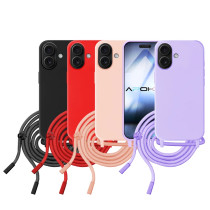 Capa macia com cordão para iPhone 17 - Lilás