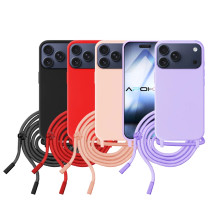 Capa macia com cordão para iPhone 17 Pro Max - Lilás