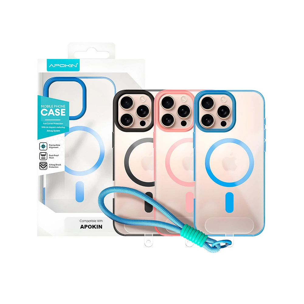 Capa de Silicone com Correia Magsafe para iPhone 16 Pro - Cinzento