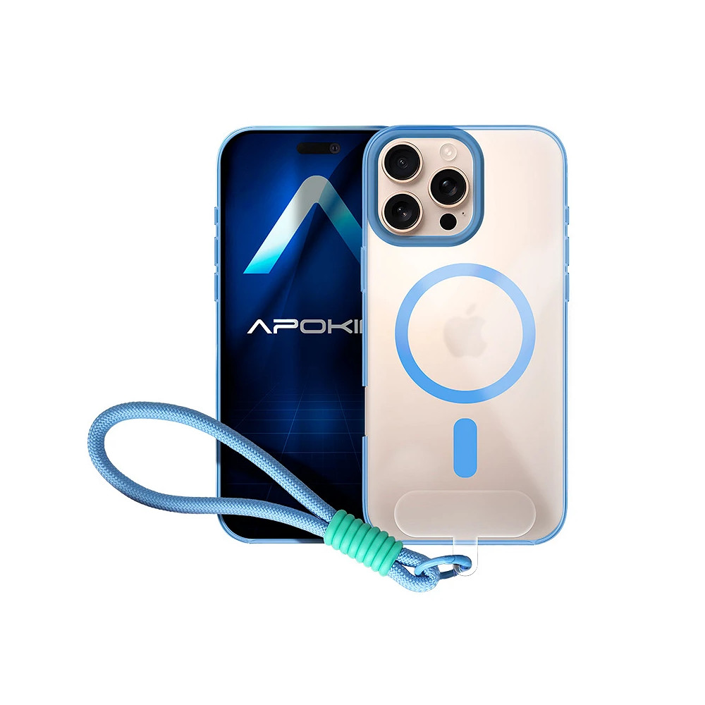 Capa de Silicone com Correia Magsafe para iPhone 16 Pro Max - Cinzento