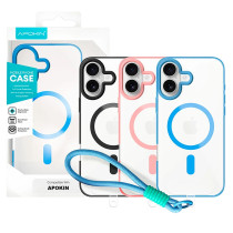 Capa de Silicone com Correia Magsafe para iPhone 17 - Azul