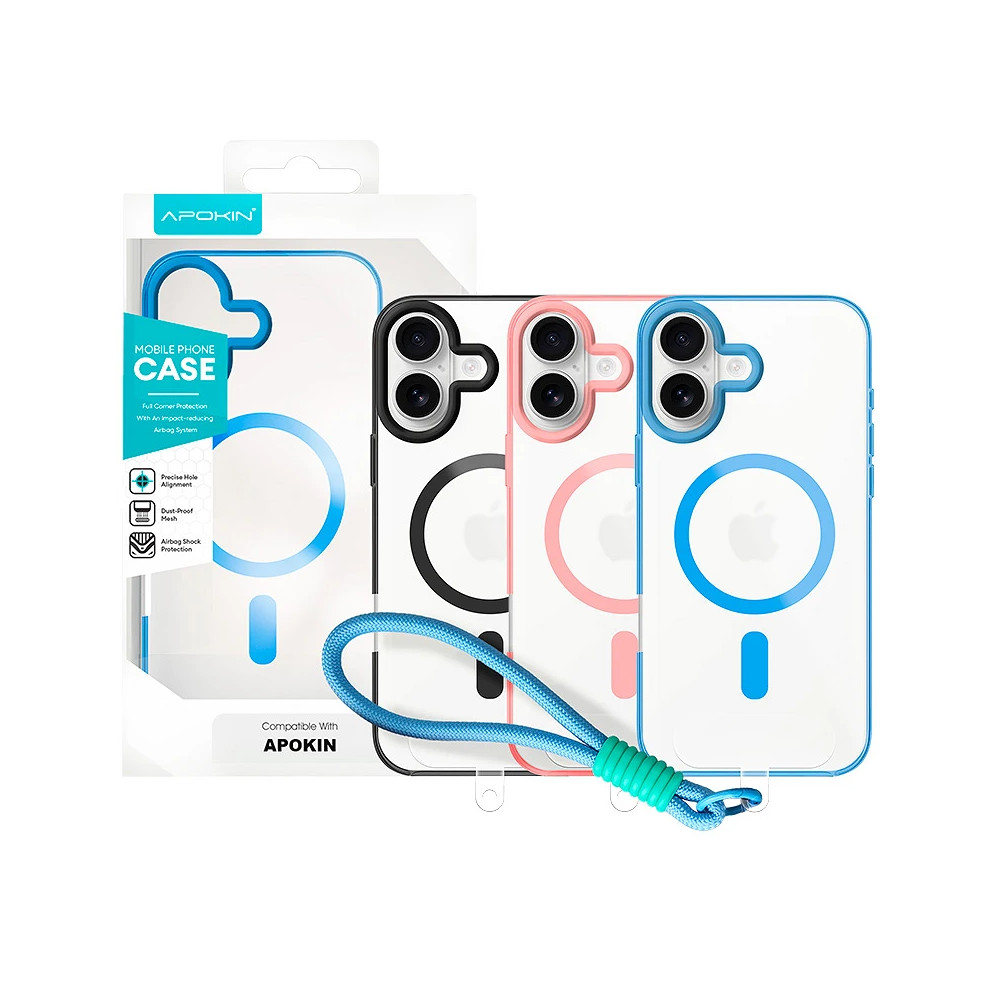 Capa de Silicone com Correia Magsafe para iPhone 17 - Rosa