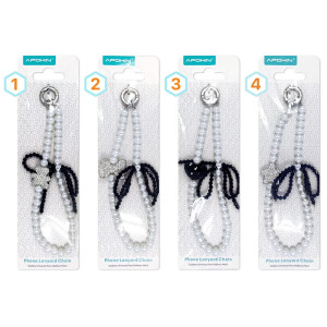 Fio de pérolas com adaptador para pendurar telemóvel - 4 designs. - Azul