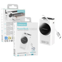 Bateria externa com cabos integrados de 10000mAh branca 65201