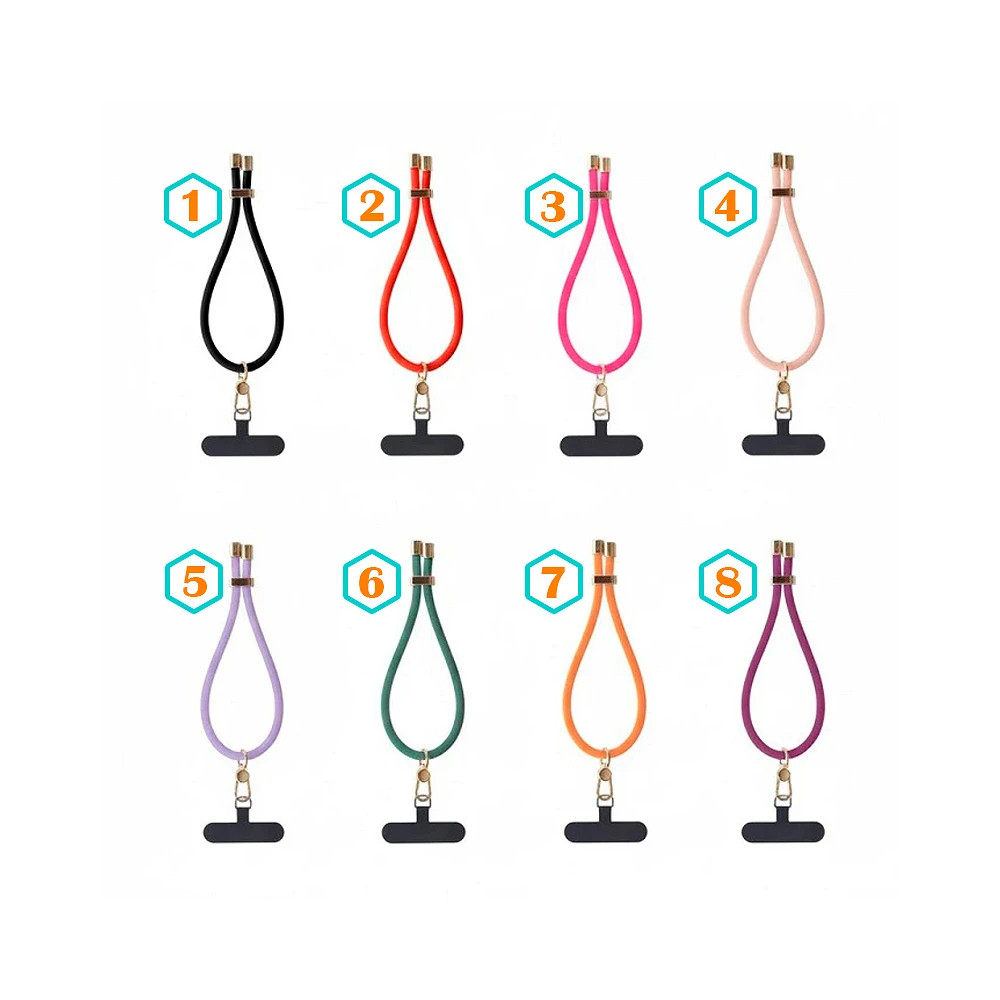 Pulseira de Silicone com Adaptador para Pendurar Telemóvel - Rosa