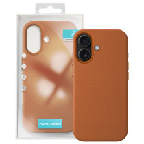 Capa em pele para iPhone 17 - Laranja