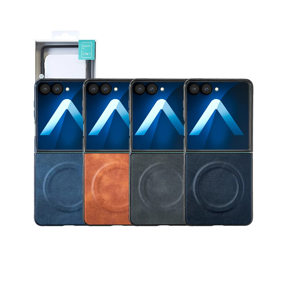 Capa Tapa de Pele com Magsafe Apokin Samsung Z Flip 7 - Lilás